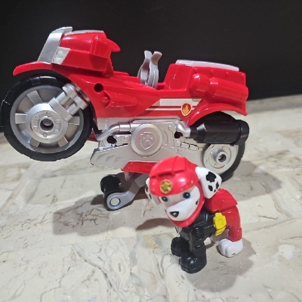 Paw Patrol‎ Red Motorcycle with Marshall Figure